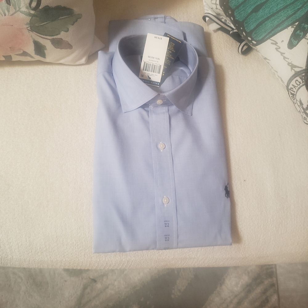 Ralph Lauren long button down oxford dress shirt.